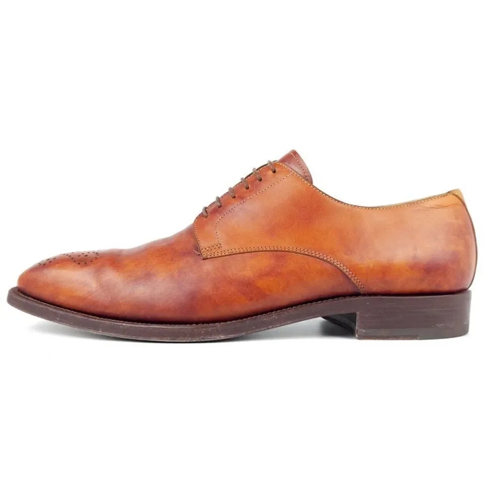 ROMANO MARTEGANI Brogue Oxfords Dress Shoe Leather Old Money Quiet Luxury Cognac